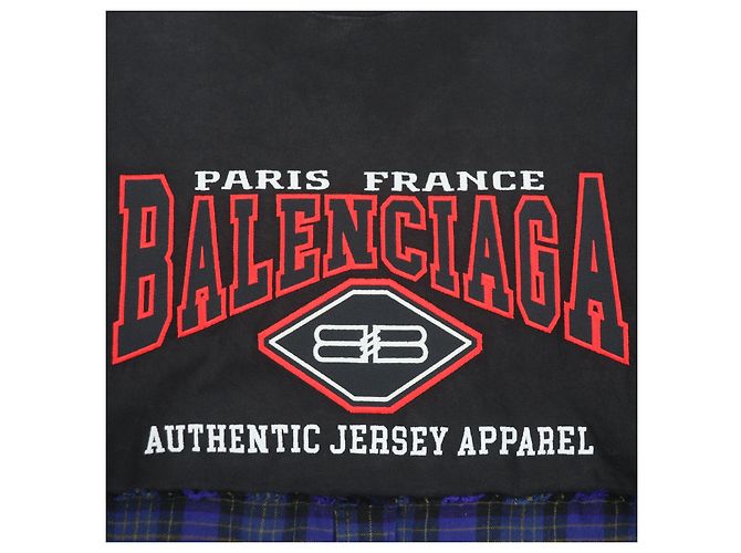 Camiseta de algodão estampada xadrez desgastada Balenciaga L - vista 4