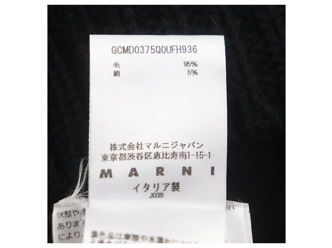 Autre Marque MARNI×CARHARTT Woll-Seiden-Logo-Strickpullover Schwarz - Ansicht 6