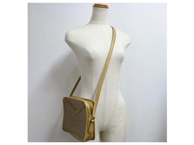 Céline Borsa a Spalla in PVC Celine Macadam Marrone - vista 14