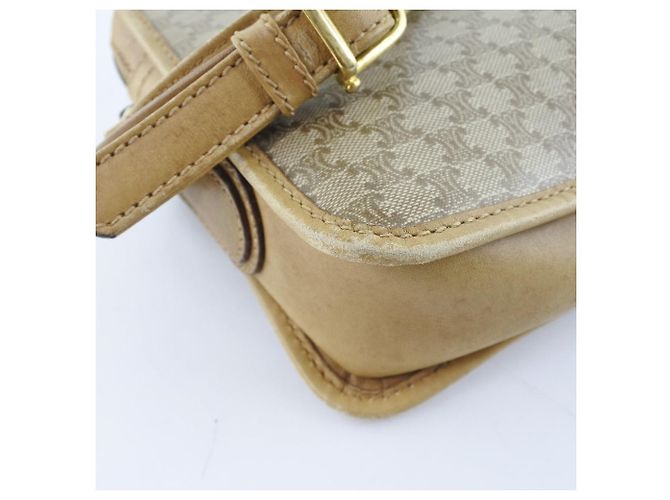 Céline Borsa a Spalla in PVC Celine Macadam Marrone - vista 7