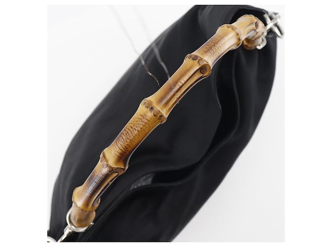 Gucci Nylon Canvas Bamboo Handtasche 2way Schwarz - Ansicht 5
