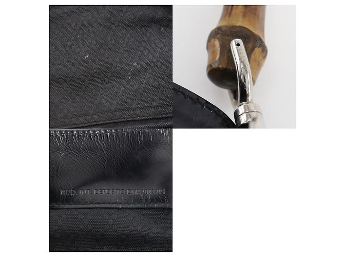 Gucci Nylon Canvas Bamboo Handtasche 2way Schwarz - Ansicht 9