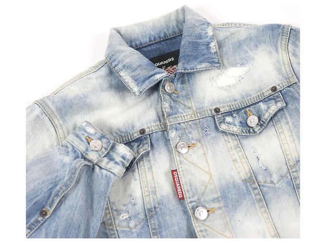 Giacca di jeans blu indaco Dsquared2 Dan - vista 3