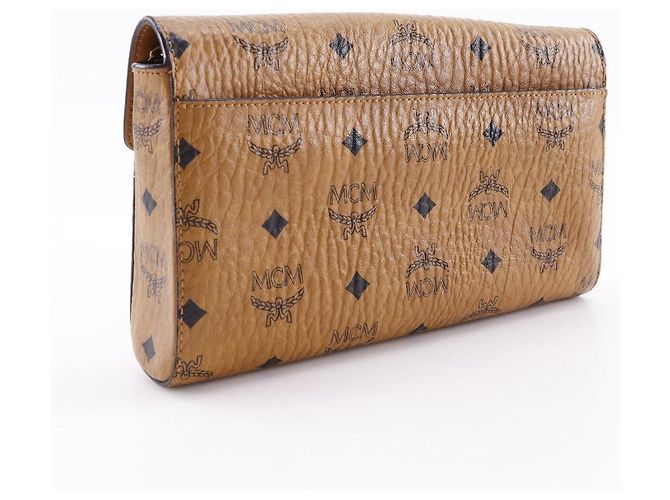 MCM Tracy Borsa Media a Spalla in Pelle PVC Marrone - vista 3