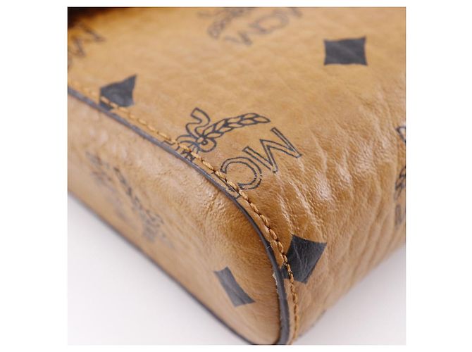 MCM Tracy Borsa Media a Spalla in Pelle PVC Marrone - vista 4