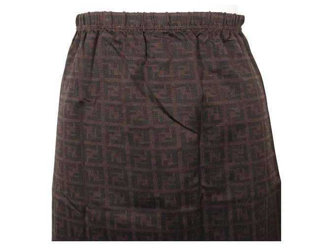 Falda Mini de Nylon Zucca Fendi Castaño - vista 2