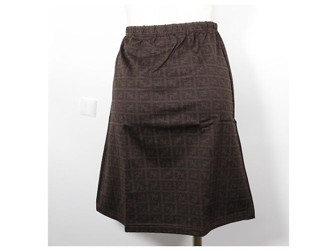 Falda Mini de Nylon Zucca Fendi Castaño - vista 3