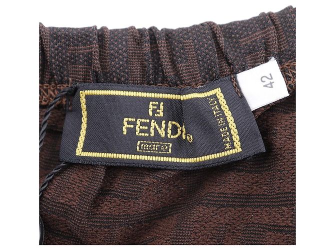 Falda Mini de Nylon Zucca Fendi Castaño - vista 5