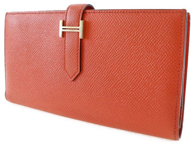 Hermès Cartera Larga Beancoufle Hermes Naranja - vista 2