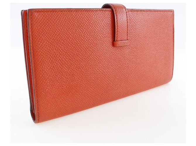Hermès Cartera Larga Beancoufle Hermes Naranja - vista 3
