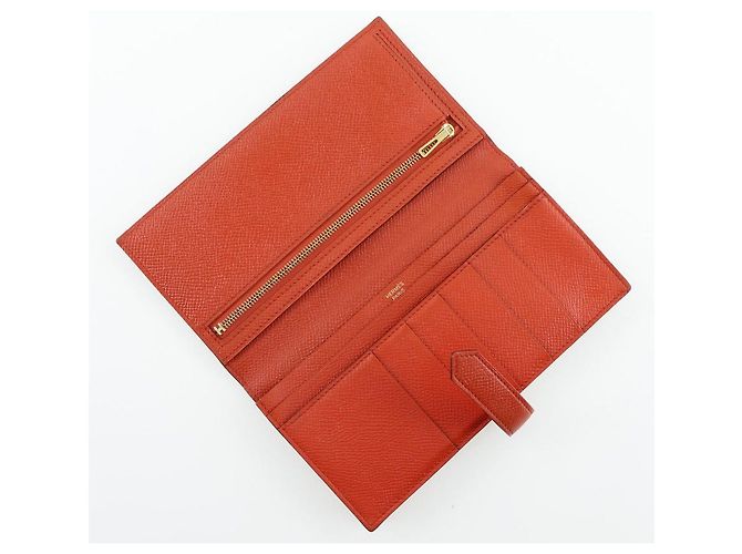 Hermès Cartera Larga Beancoufle Hermes Naranja - vista 6