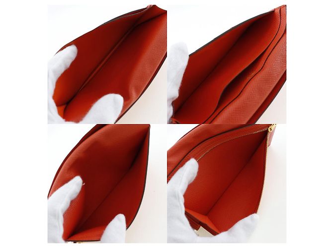 Hermès Cartera Larga Beancoufle Hermes Naranja - vista 7