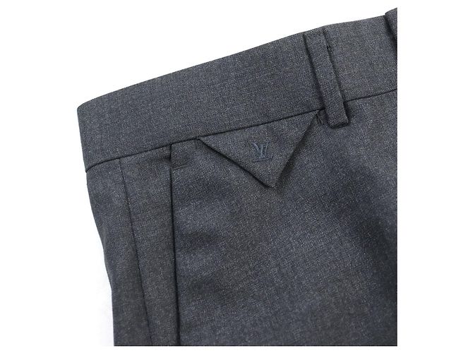 Terno de lã e seda de botão duplo Louis Vuitton cinza Marrom - vista 11