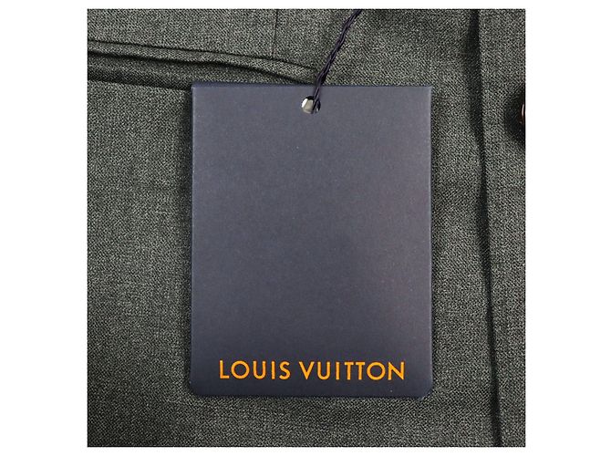 Terno de lã e seda de botão duplo Louis Vuitton cinza Marrom - vista 19