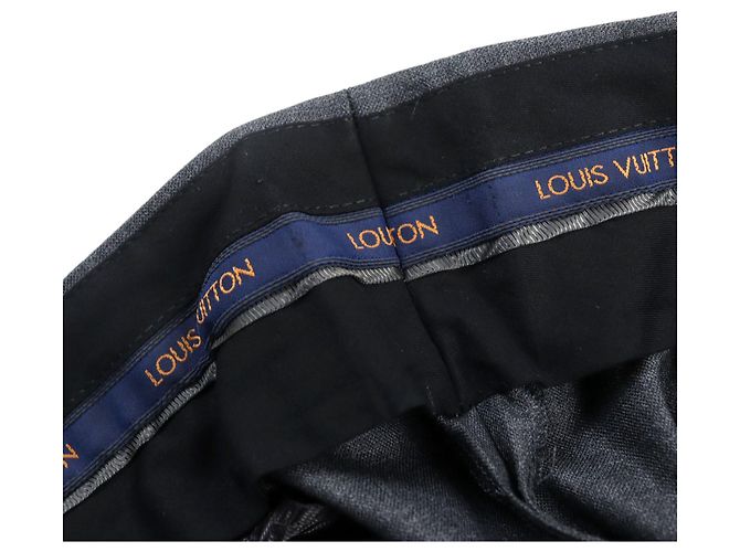 Terno de lã e seda de botão duplo Louis Vuitton cinza Marrom - vista 20