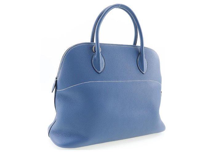 Hermès Borsa Hermes Bolide 37 in pelle Clémence blu - vista 3
