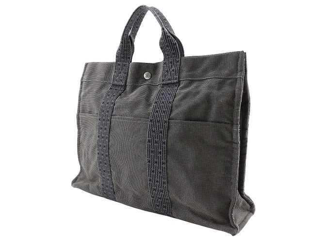 Hermès Hermes Nylon Canvas Tote Bag Grau - Ansicht 2