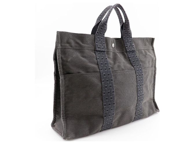 Hermès Hermes Nylon Canvas Tote Bag Grau - Ansicht 3