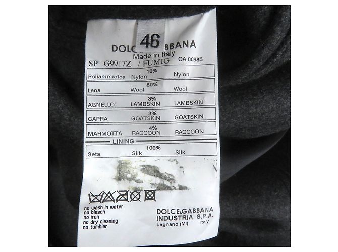 Casaco com capuz de lã, nylon e pele Dolce & Gabbana Marrom - vista 9