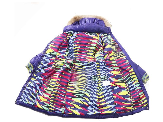 Abrigo de plumas con capucha Missoni con piel de mapache - vista 6