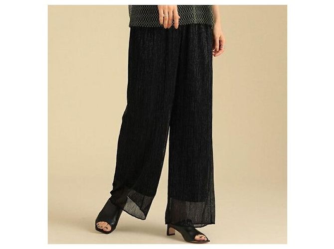 Autre Marque Ray BEAMS Lame plissierte Hose Schwarz - Ansicht 3