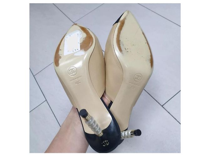 Chanel 2020 Interlocking CC Logo Mules Sz.40 Beige - view 10