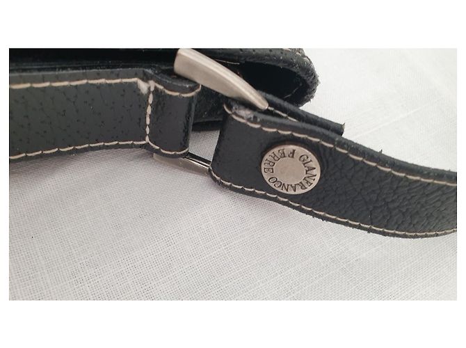 Borsa a mano Gianfranco Ferré in pelle di agnello nera Nero - vista 15