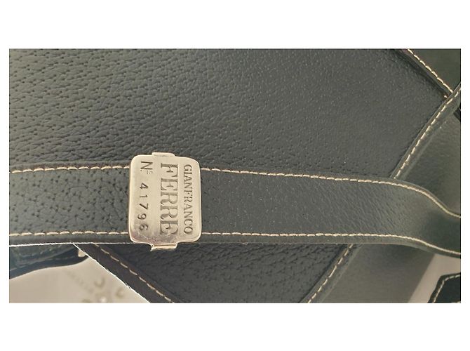Borsa a mano Gianfranco Ferré in pelle di agnello nera Nero - vista 5