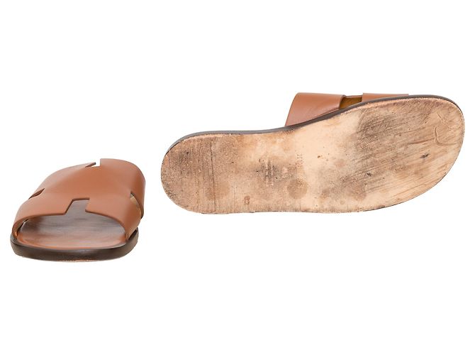 Sandali Hermès Izmir in pelle marrone - vista 12