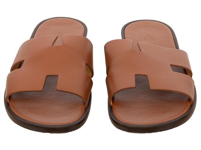 Sandali Hermès Izmir in pelle marrone - vista 3