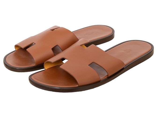 Sandali Hermès Izmir in pelle marrone - vista 4