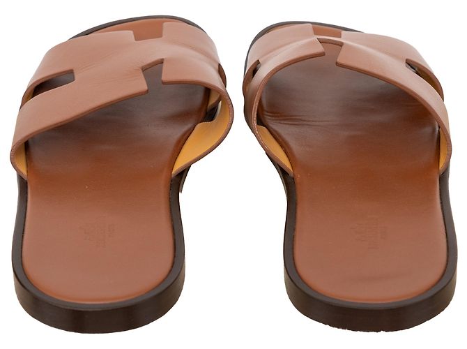 Sandali Hermès Izmir in pelle marrone - vista 5