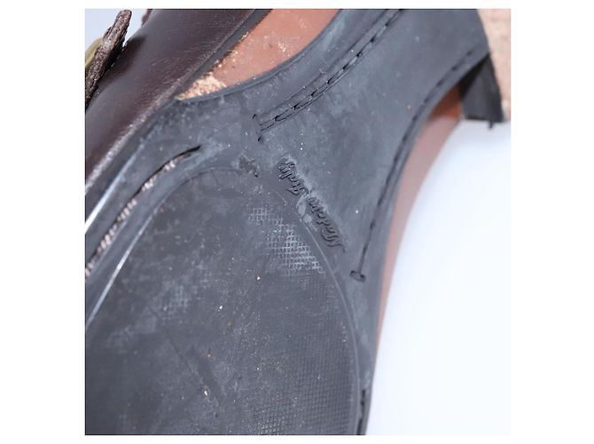 LOUIS VUITTON Zapatos de conducción de cuero 6 1/2 Marrón oscuro LV Auth bs21343 - vista 18