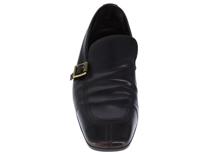 LOUIS VUITTON Zapatos de conducción de cuero 6 1/2 Marrón oscuro LV Auth bs21343 - vista 2
