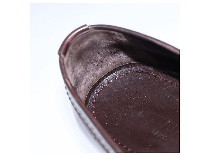 LOUIS VUITTON Zapatos de conducción de cuero 6 1/2 Marrón oscuro LV Auth bs21343 - vista 22