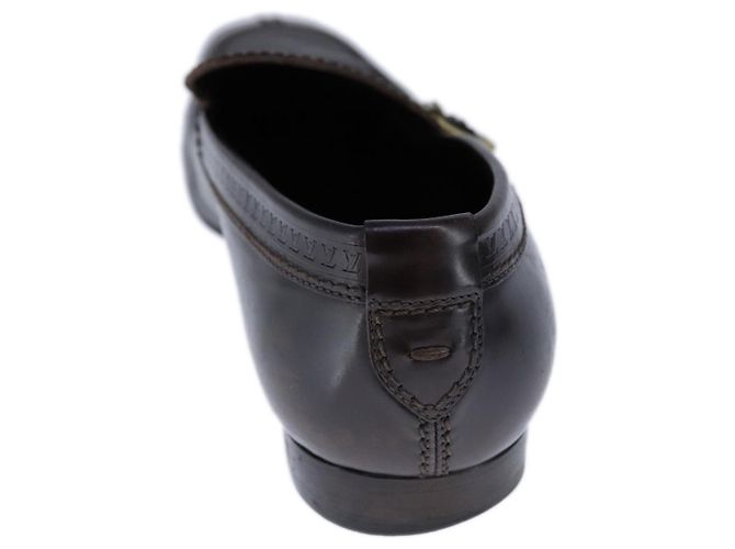 LOUIS VUITTON Zapatos de conducción de cuero 6 1/2 Marrón oscuro LV Auth bs21343 - vista 3