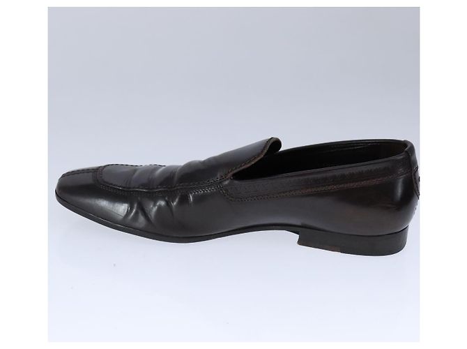 LOUIS VUITTON Zapatos de conducción de cuero 6 1/2 Marrón oscuro LV Auth bs21343 - vista 4
