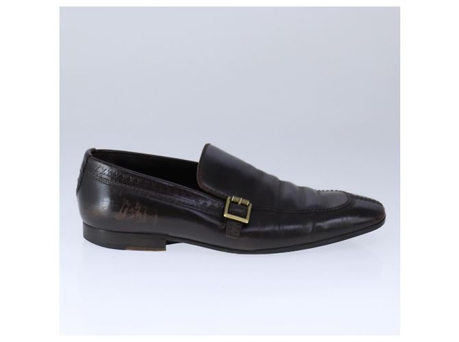 LOUIS VUITTON Zapatos de conducción de cuero 6 1/2 Marrón oscuro LV Auth bs21343 - vista 5