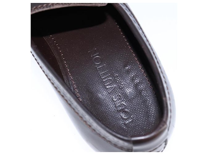 LOUIS VUITTON Zapatos de conducción de cuero 6 1/2 Marrón oscuro LV Auth bs21343 - vista 8