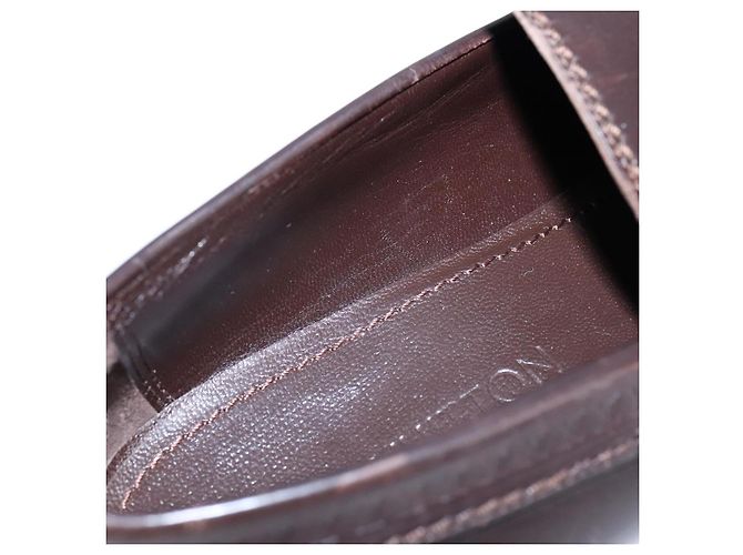 LOUIS VUITTON Zapatos de conducción de cuero 6 1/2 Marrón oscuro LV Auth bs21343 - vista 9