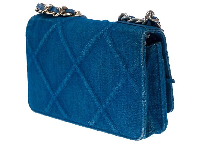 Carteira CHANEL Wallet On Chain Chanel 19 em Denim Azul - 102395 - vista 5