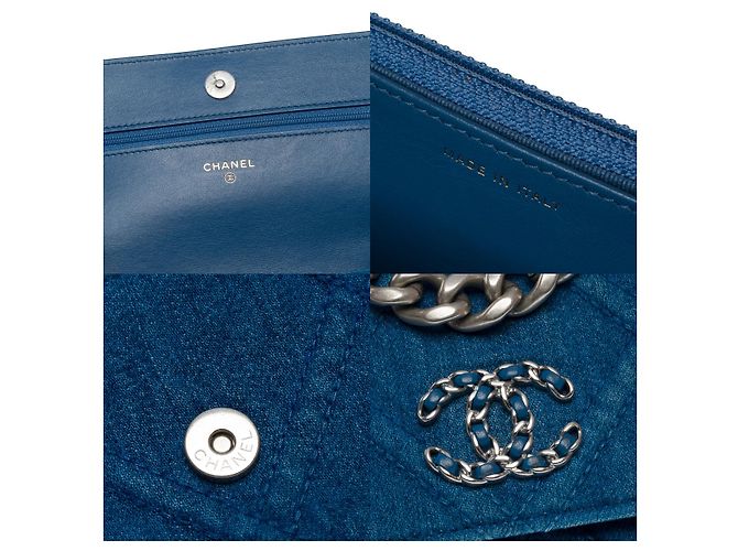 Carteira CHANEL Wallet On Chain Chanel 19 em Denim Azul - 102395 - vista 6