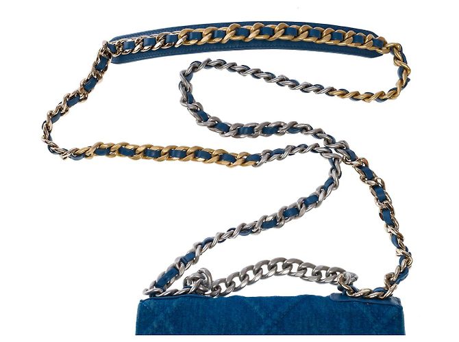 Carteira CHANEL Wallet On Chain Chanel 19 em Denim Azul - 102395 - vista 9