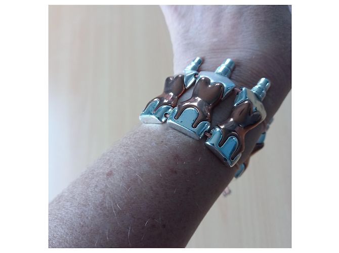 Jean Paul Gaultier Bracciale Manchette Busto Corsetto Argento - vista 2