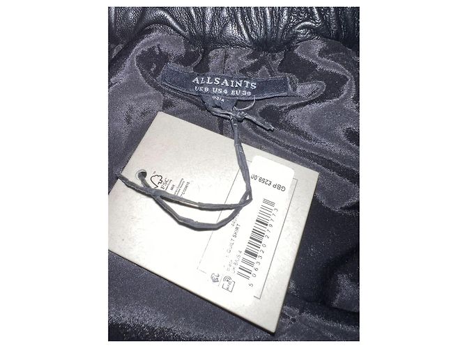 All Saints Saia mini de couro Ottie acolchoada AllSaints Preta Preto - vista 4