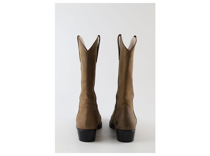 Anine Bing Botas western de couro marrom - vista 2