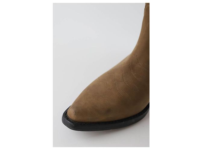 Anine Bing Botas western de couro marrom - vista 4