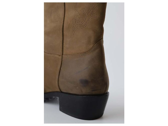 Anine Bing Botas western de couro marrom - vista 6