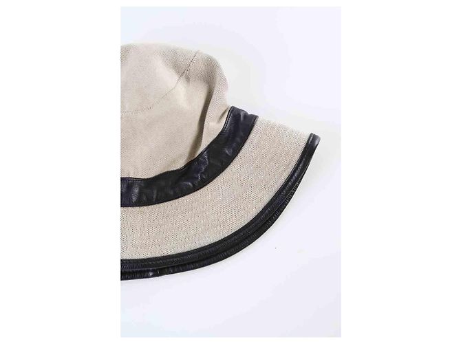 Hermès Boné de algodão Bege - vista 2