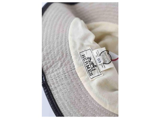 Hermès Boné de algodão Bege - vista 6